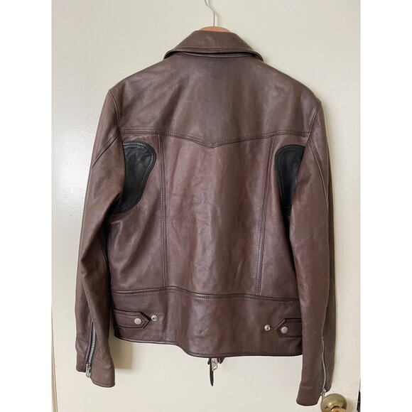 Coach Men's Washed Leather Stinger Moto Jacket Brown SIZE M MSRP $1500.00 - Picture 7 of 12
